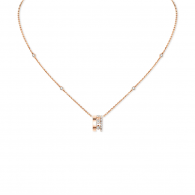 MESSIKA MOVE ROMANE PENDANT NECKLACE PINK GOLD DIAMOND NECKLACE 07158-PG